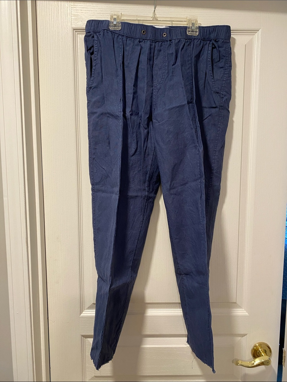 Halston L Blue Linen Pants